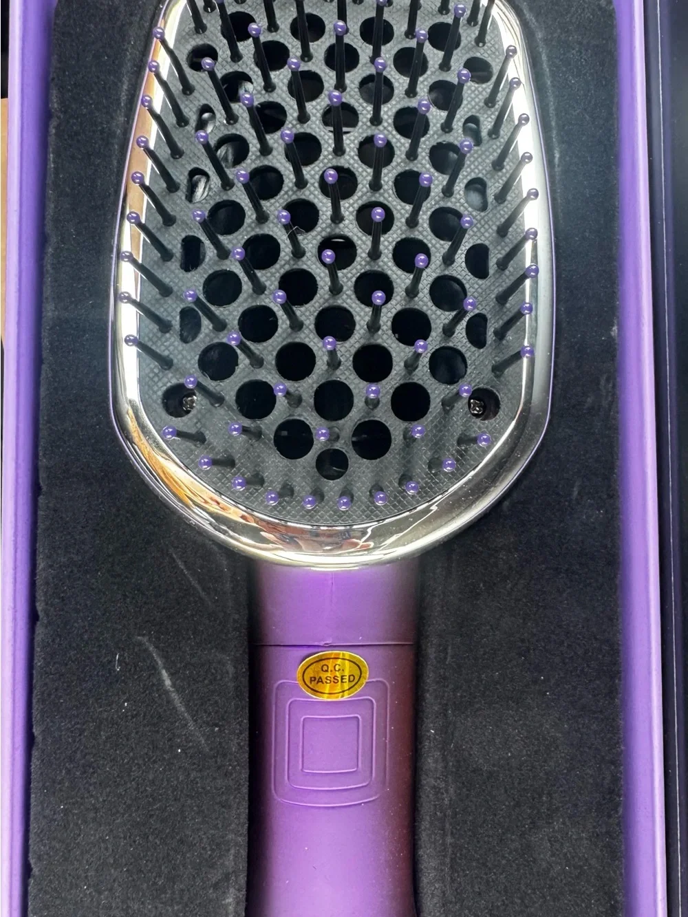 Soleil Purple Heated Straightening Brush — Smooth & Shine Hair Styler NEVER USED